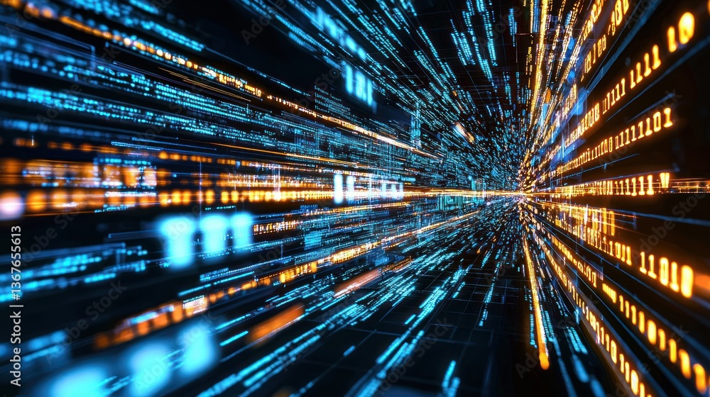 Poster digital data stream: a journey through cyberspace