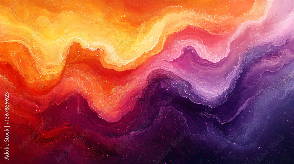 Poster colorful abstract background with swirling patterns of vibrant hues blending harmoniously to create 