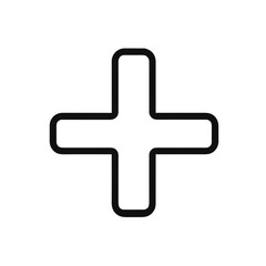 Obraz premium Simple Plus Sign Icon on White Background 