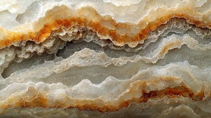 Obraz premium Abstract stone pattern with swirling orange and white layers creating natural textures