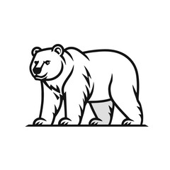 Obraz premium Polar bear illustration in a minimalist style 