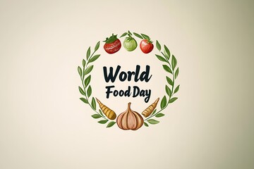 World Food Day Logo with Symbolic Elements for October 16th Celebration.
