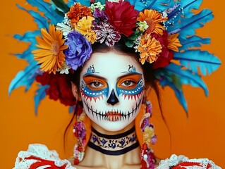 An individual dressed as a zombie cheerleader for Halloween embodies an undead spirit