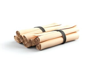 3D treasury bonds rolled like scrolls isolated