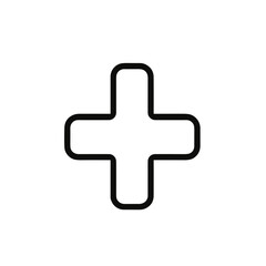 Obraz premium Medical cross icon outline on a white background 