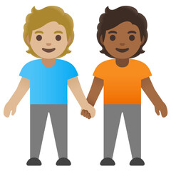 People Holding Hands Medium-Light and Medium-Dark Skin Tone
