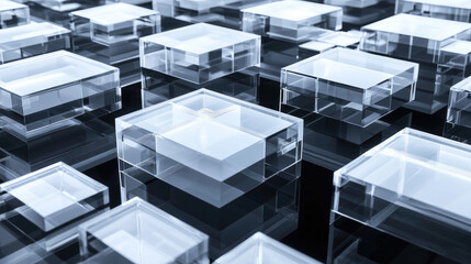 Obraz premium Abstract geometric pattern of transparent cubes