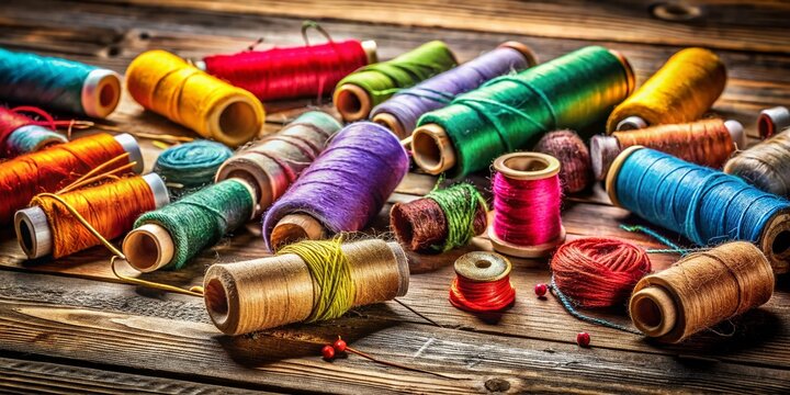 Hilo, Aguja y Materiales de Costura: Fotograf&iacute;a de Stock de Artesan&iacute;a