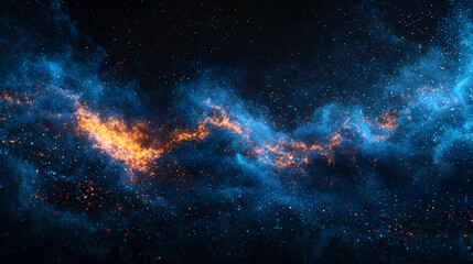 Fototapeta premium Celestial Canvas: Witness the awe-inspiring cosmos, a swirling expanse of nebula, showcasing vivid colors and textures that evoke a sense of wonder and infinity.