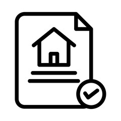 Property Deal Approval icon lineart