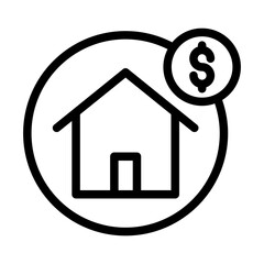 Property price icon lineart