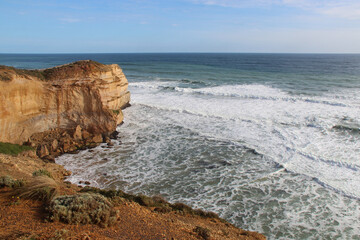 ocean at the 12 apostles along the great ocean road in australia 