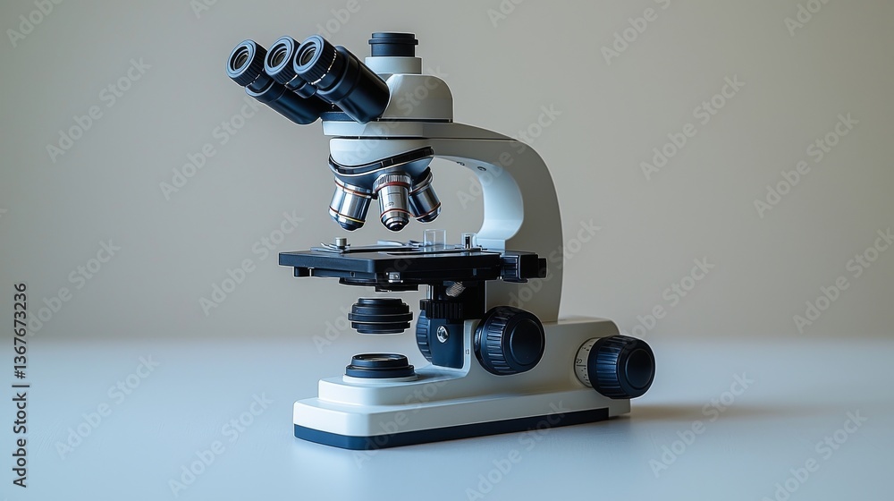Aufkleber a 3d rendering of a microscope represents the concept of biological research, making it a suitable d