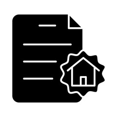 Property certificate icon Glyph