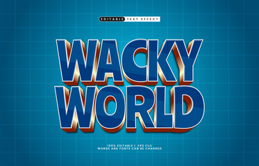 wacky world editable text effect with a play and game text effect