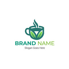Green Eco-Friendly Brand Logo with Leaves