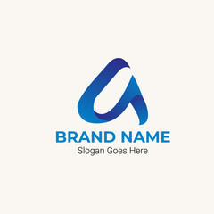 Modern Blue Letter A Logo Design for Brand Identity