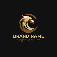 Fototapeta premium Golden Eagle Logo Design for Brand Identity