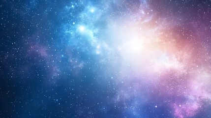 Celestial display of stars and nebulas at night clear sky digital art cosmic chaos wide-angle view outer space