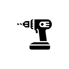 Electric drill icon with transparent background