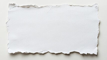 Blank white paper isolated with a textured edge perfect for watercolor framing and artistic projects