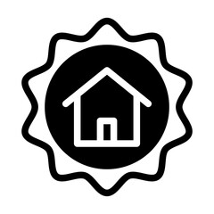 house certificate icon Solid Black