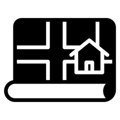 House property location icon Solid Black