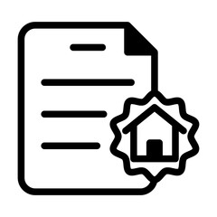 Property certificate icon Solid Black