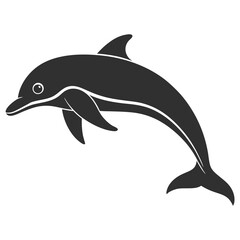 Dolphin icon  silhouette vector illustration