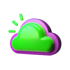 Obraz premium Cheerful Cloud Icon: A vibrant and playful 3D rendered icon of a cloud and sun, representing weather and the day's outlook. It's clean, modern, and full of character.