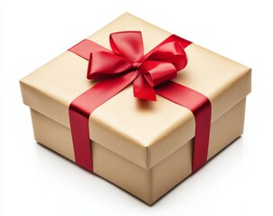 Obraz premium Gold Gift Box with Red Ribbon (3)
