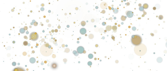 Shiny golden bokeh with sparkling dust, glitter, and confetti texture. Glowing abstract flare,...