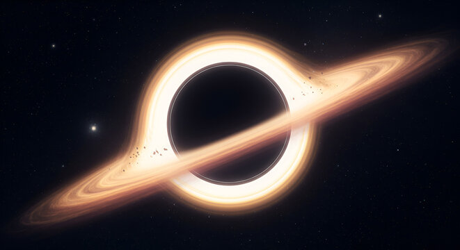 Black Hole with Accretion Disk in Deep Space