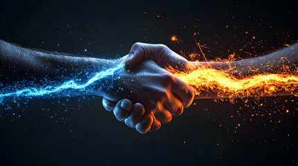 Electric Hands Meet in Dynamic Force of Light and Energy