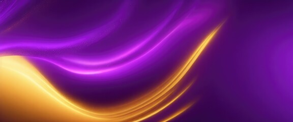 Obraz premium Purple and gold glow wave lighting effect abstract background