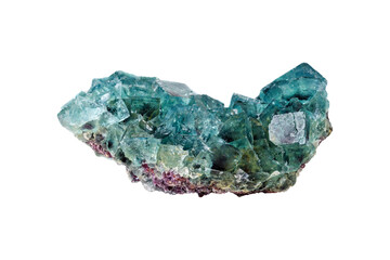 Fluorite mineral stone on a white background close up