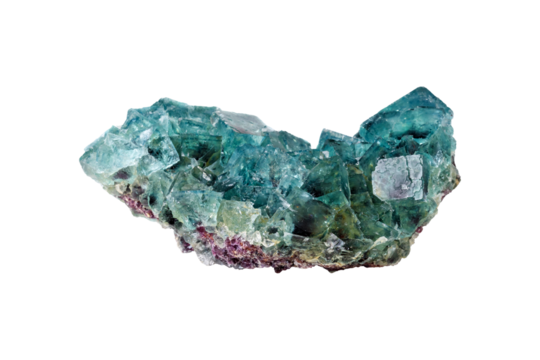 Fluorite mineral stone on a white background close up