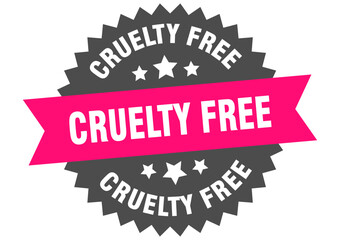 Obraz premium cruelty free. cruelty free round pink label isolated on transparent background