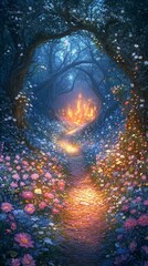 Fototapeta premium Hidden Garden Path, Wildflowers