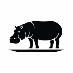 Hippo icon silhouette vector illustration