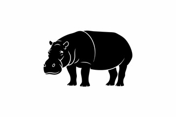 Hippo silhouette vector illustration