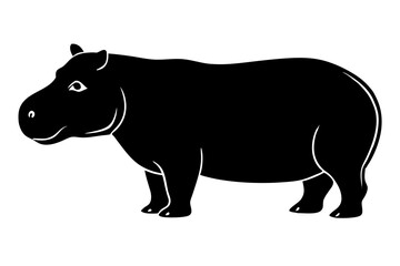 Hippo silhouette vector illustration