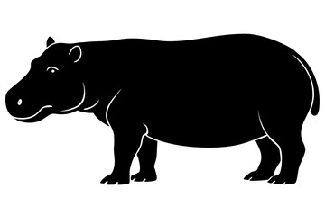 Hippo silhouette vector illustration