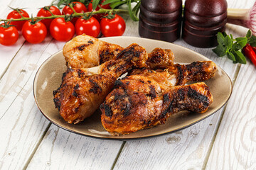 Hot and tasty chicken drumstick barbecue