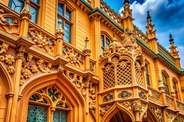Obraz premium Lednice Castle Macro: Intricate Details of South Moravian Architecture