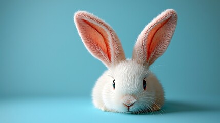Obraz premium Adorable White Rabbit Close Up