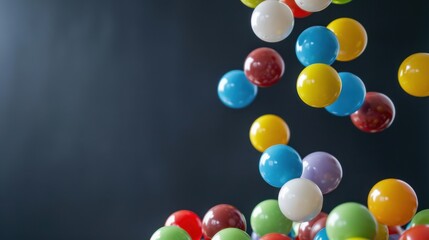 Obraz premium Close-Up of Vibrant Balls Demonstrating Dynamic Movement