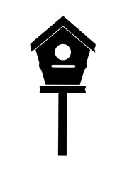 vector illustration of bird house on white background