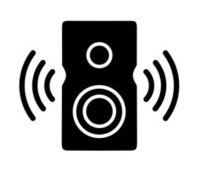 Speaker icon vector with sound waves on white background