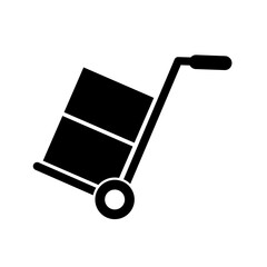 hand cart icon vector on white background